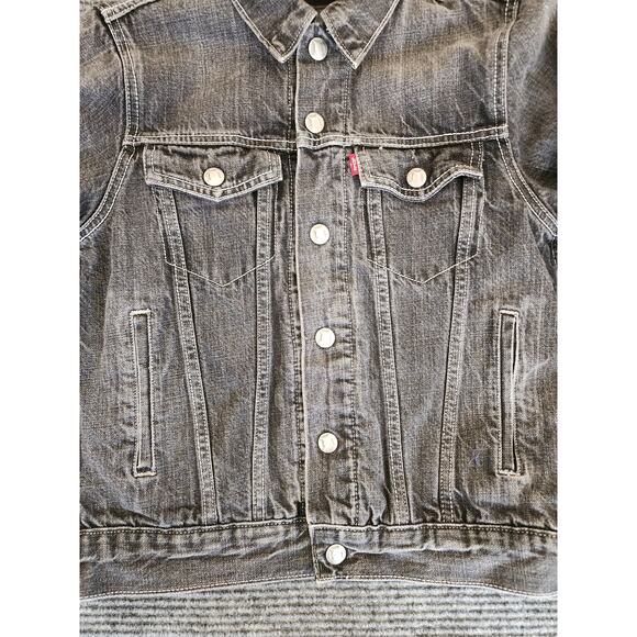 Vintage Levis Youth M Trucker Jacket Knit Collar & Cuffs - Picture 4 of 11